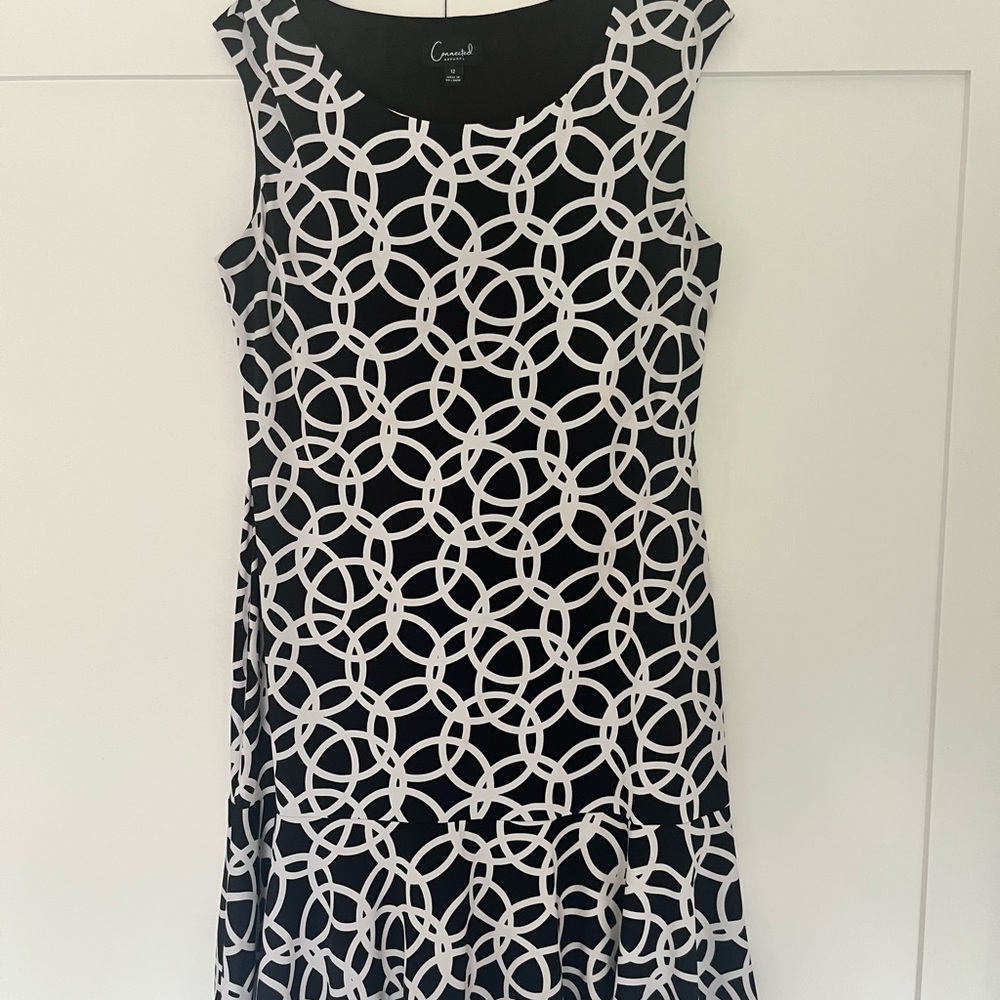CONNECTED APPAREL Size 12 dress Black and white
